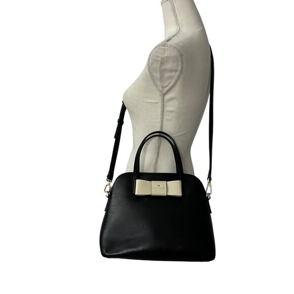 Kate Spade Matthews Street Maise Black & White‎ Bow Dome Satchel Crossbody - Picture 2 of 9